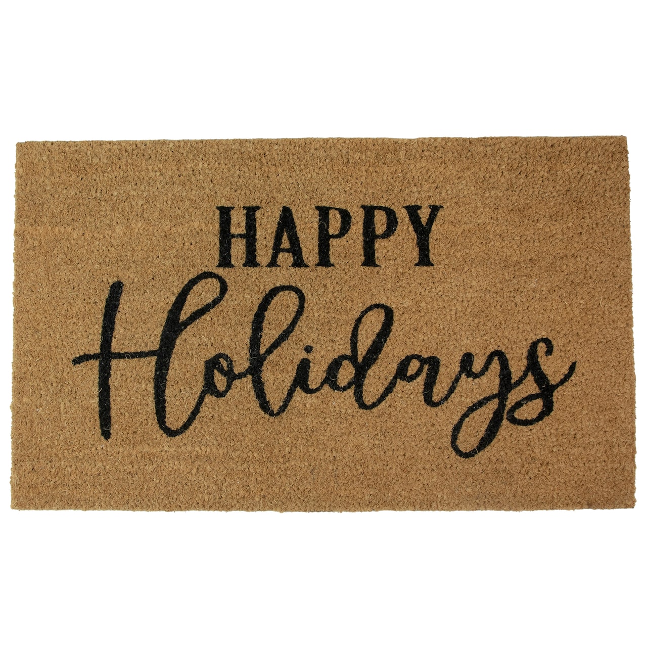 30" Happy Holidays Natural Coir Christmas Doormat